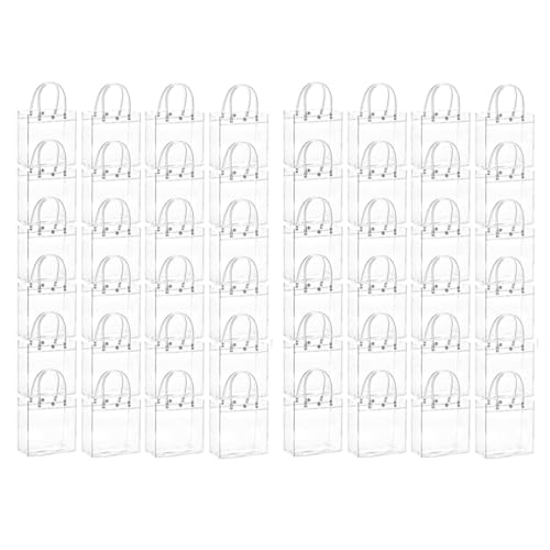 ClAZTyict 40 Stück Transparente Geschenktüten mit, für Hochzeiten, Süßigkeiten, Geschenkverpackungen, Wiederverwendbare Tragetasche, Weihnachtsparty, 15 X 20 X 7 cm von ClAZTyict