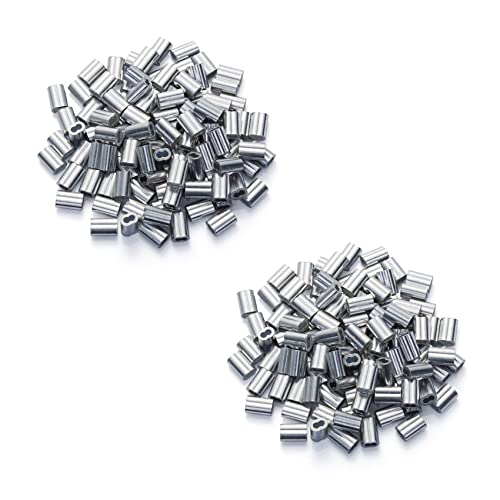 ClAZTyict 400 Stücke 1/16 Kabel Ferrule Set Crimp Schleifen HüLse Aus Aluminium Legierung für Draht Seile ClAZTyict 400 Stücke 1/16 Kabel Ferrule Set Crimp Schleifen HüLse Aus Aluminium Legierung für Draht Seile von ClAZTyict