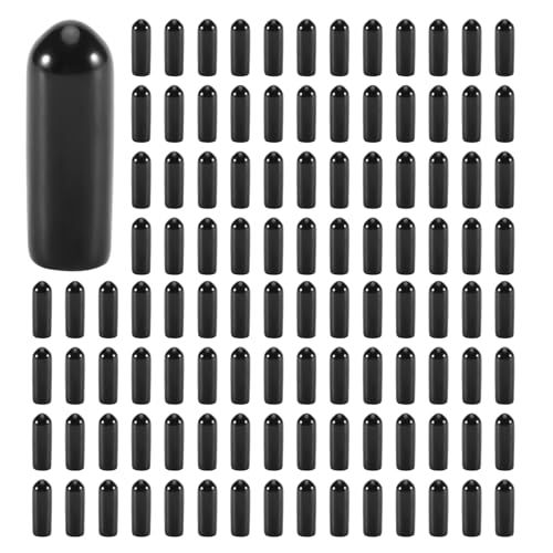 ClAZTyict 400 Stücke Gummi End Kappen 4 mm ID PVC Rund Rohr Bolzen Kappe Abdeckung Schraube Gewinde Schutz Schwarz von ClAZTyict