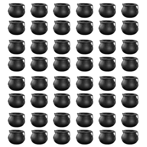 ClAZTyict 48 Stück Mini-Kessel mit, Schwarz, für Halloween, Mini-Hexenkessel, Halloween-Topf, Süßigkeitenhalter für Halloween ClAZTyict 48 Stück Mini-Kessel mit, Schwarz, für Halloween, Mini-Hexenkessel, Halloween-Topf, Süßigkeitenhalter für Halloween von ClAZTyict