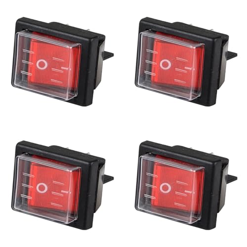 ClAZTyict 4PC 36X29Mm SPST 4 Pin Wasserdicht Boot Wippschalter für Industrielle Staubsauger mit Wasserdichter Abdeckung von ClAZTyict