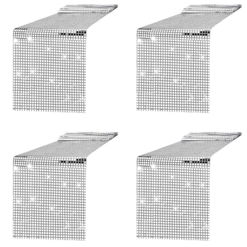 ClAZTyict 4X Disco Party Tischläufer Silberfolie Tischläufer Glitzer Metallic Tischdecke für Disco Dance Party Hochzeit von ClAZTyict