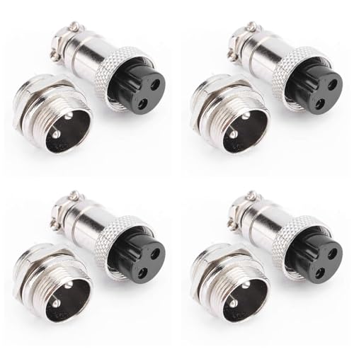 ClAZTyict 4X GX16 Aviation Verbinder 2-Poliger 400-V Schrauben Typ Stecker und Buchse Stecker Kabel Anschluss Aviation Stecker Sockel Verbinder von ClAZTyict
