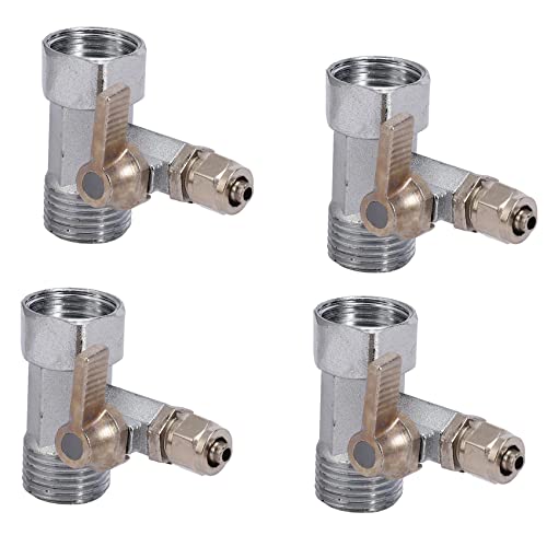 ClAZTyict 4X Ro Speisewasseradapter 1/2 Bis 1/4 Kugelhahn Wasserhahn Feed Umkehrosmose Silber von ClAZTyict