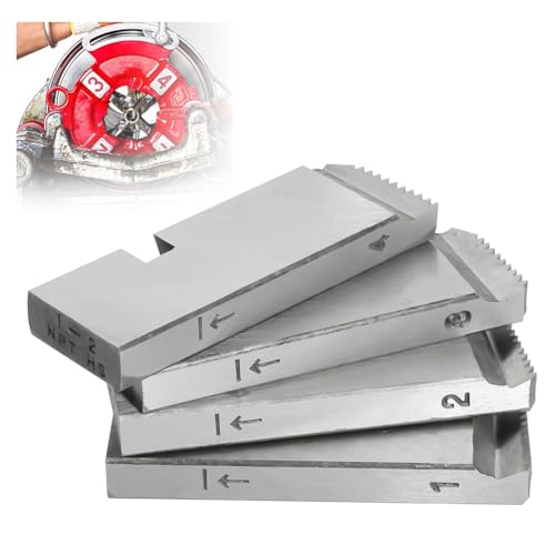 ClAZTyict 4er-Pack 47770 Rohrgewindeschneidsatz für, Hochgeschwindigkeits-Gewindeschneidbacken für 1-2 Rohre, Universal-Gewindeschneidkopf-Gewindeschneidwerkzeug ClAZTyict 4er-Pack 47770 Rohrgewindeschneidsatz für, Hochgeschwindigkeits-Gewindeschneidbacken für 1-2 Rohre, Universal-Gewindeschneidkopf-Gewindeschneidwerkzeug von ClAZTyict