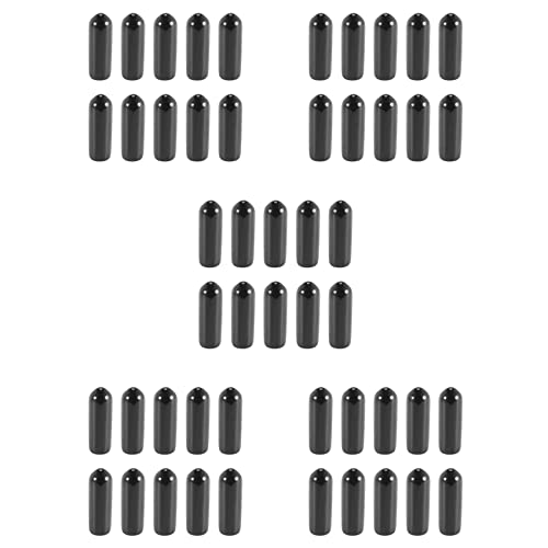 ClAZTyict 500 Stücke Gummi End Kappen 4 mm ID PVC Rund Rohr Bolzen Kappe Abdeckung Schraube Gewinde Schutz Schwarz von ClAZTyict