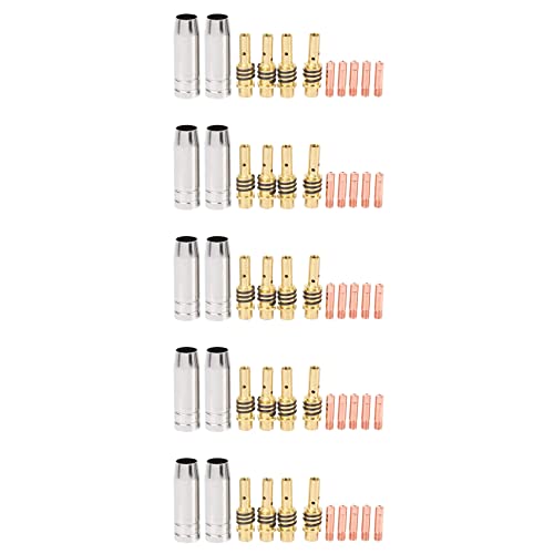 ClAZTyict 55 Teile Mig Schweiß Düse Schweißer Düsen Gold Spitzen Halter Tipps 0,040 Gas Diffusor Set für Taschenlampen von ClAZTyict