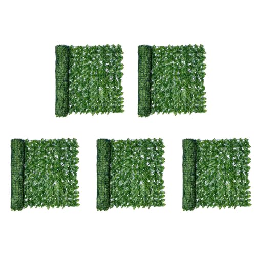 ClAZTyict 5Stück 0,5X3 Meter Wand Pflanzen Zaun Blätter Künstliche Faux Efeublatt Sicht Schutz Zaun Bildschirm Platten Hecke von ClAZTyict