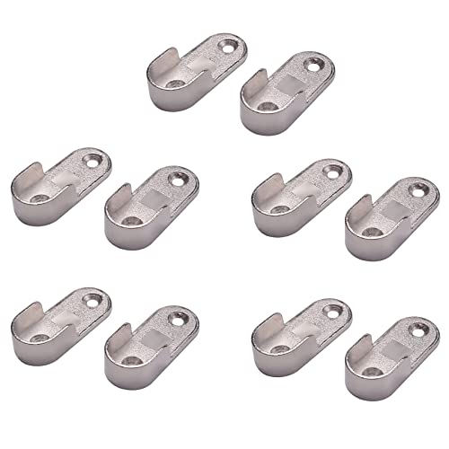 ClAZTyict 5X Ovale Garderobe Hängeschiene Stangenende Halterung UnterstüTzung Silberfarbenes Paar ClAZTyict 5X Ovale Garderobe Hängeschiene Stangenende Halterung UnterstüTzung Silberfarbenes Paar von ClAZTyict