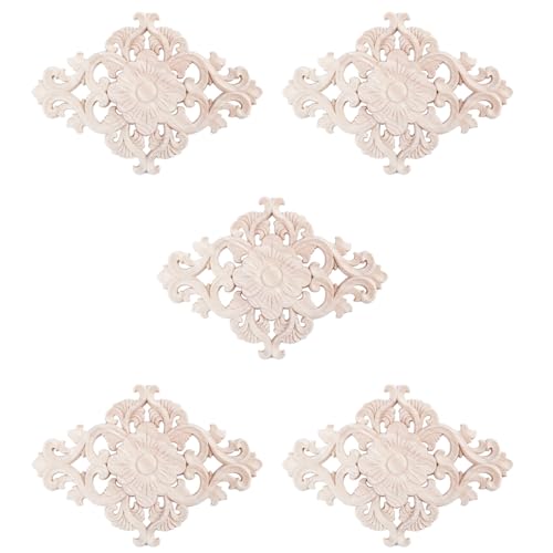 ClAZTyict 5X Viele Geschnitzt Lange Onlay Applique Unbemalte Blumenwände Schränke Tür Typ: 21X15cm von ClAZTyict