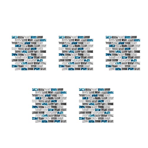ClAZTyict 5X Vivid Fliesen Blaue Schale und Stick Fliesen 3D Brick Effekt wasserdichte Küche Backsplash Selbst Klebende Tapete von ClAZTyict