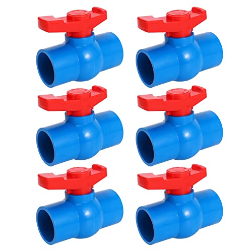 ClAZTyict 6 Stücke 40 mm x 40 mm Schlupf Voller Anschluss Roter Hebel U-Pvc Blau von ClAZTyict