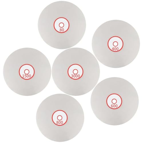 ClAZTyict 6-Teiliges Diamant-Polierscheiben-Set, 6, Flache Diamant-Polierscheibe mit 80/400/600/800/1500/3000 Körnung, Läpp-Schleifscheiben-Werkzeug von ClAZTyict