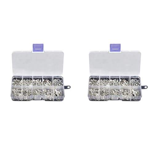 ClAZTyict 640Pcs 10-In-1-Klemmen Nicht Isolierte Ringgabel U-Typ Messingklemmen Sortimentskit Kabel Drahtverbinder Crimpspaten von ClAZTyict