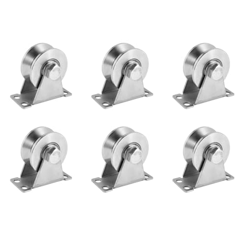 ClAZTyict 6Er-Pack V-Type Edelstahl-Riemenscheibenblock DäMpferlager Nut Gleitrollen-Laufrad von ClAZTyict