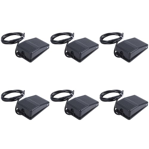 ClAZTyict 6X AC 250V 10A SPDT NO NC Schlupf Plastik Kurzzeitiges Netz Fussschalter - Schwarz von ClAZTyict
