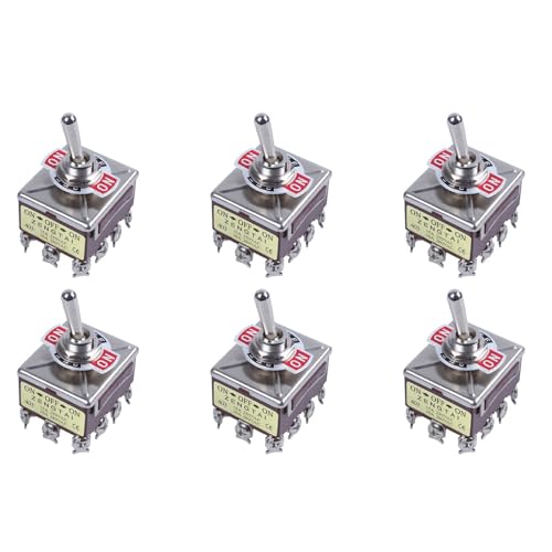 ClAZTyict 6X AC 380V 10A ON/OFF/ON 3 Positionen 12 Pin Verriegelnder Kippschalter 4PDT von ClAZTyict