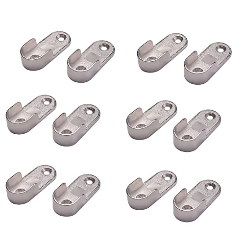 ClAZTyict 6X Ovale Garderobe Hängeschiene Stangenende Halterung UnterstüTzung Silberfarbenes Paar ClAZTyict 6X Ovale Garderobe Hängeschiene Stangenende Halterung UnterstüTzung Silberfarbenes Paar von ClAZTyict
