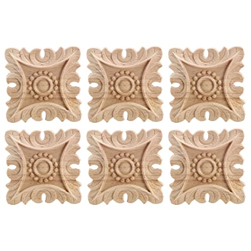 ClAZTyict 6X Vintage Unlackiertes Geschnitzt Ecke Onlay Applikation Rahmen Hintergrund WohnmöBel Wand Schrank Tür Dekoration von ClAZTyict