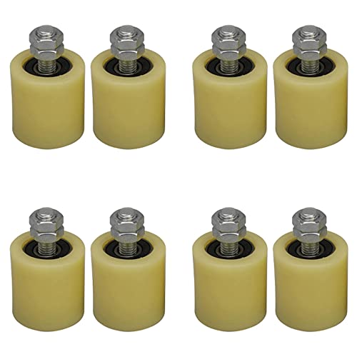 ClAZTyict 8 STÜCKE 48X50mm Gelb Silber Nylon Stahl Flach Rollen Lager Führungs Rad 6201 Schraube für Elektrisches Tür Schiebetor von ClAZTyict