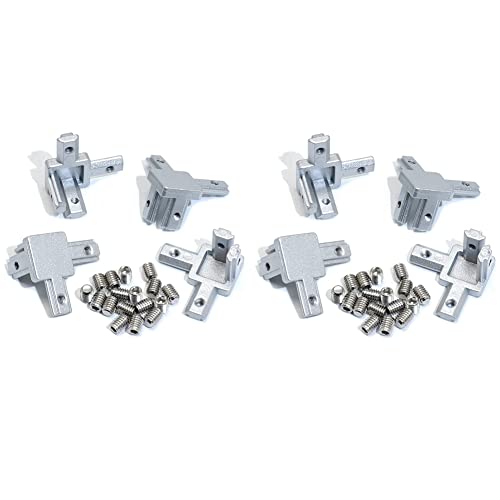 ClAZTyict 8 Stück 2020 Series 3 Wege Eckhalterung für 6 mm T Schlitz 20 x 20 mm Aluminium Extrusion Profil Nach EuropäIscher Norm von ClAZTyict