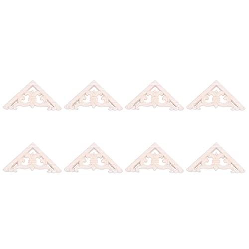 ClAZTyict 8 Stücke 8 x 8cm Geschnitzt Ecke Onlay Applique Decor Möbel Unbemalt von ClAZTyict