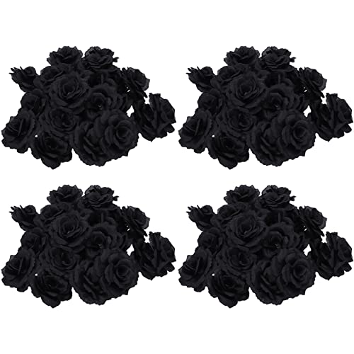 ClAZTyict 80 STK. Schwarze Rose Kuenstliche Seide Party Hochzeit Haus Buero Garten Shop DIY von ClAZTyict