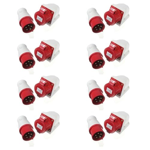 ClAZTyict 8X 16A 5-Poliger Stecker & Buchse Wetter IP44 3 Phase 380-415V 3P + N + Erde 16A von ClAZTyict