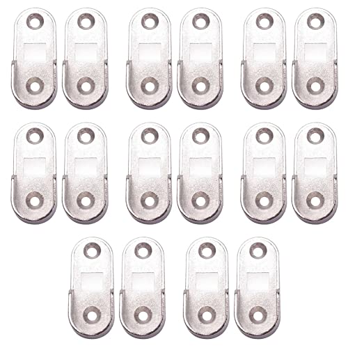 ClAZTyict 8X Ovale Garderobe Hängeschiene Stangenende Halterung Unterstützung Silberfarbenes Paar von ClAZTyict