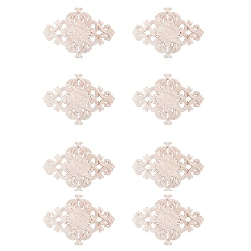 ClAZTyict 8X Viele Geschnitzt Lange Onlay Applique Unbemalte BlumenwäNde SchräNke TüR Typ: 21X15Cm von ClAZTyict