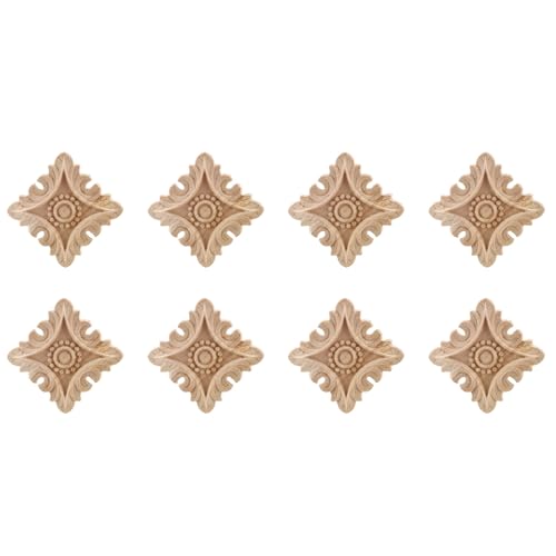 ClAZTyict 8X Vintage Unlackiertes Geschnitzt Ecke Onlay Applikation Rahmen Hintergrund Wohnmöbel Wand Schrank Tür Dekoration von ClAZTyict