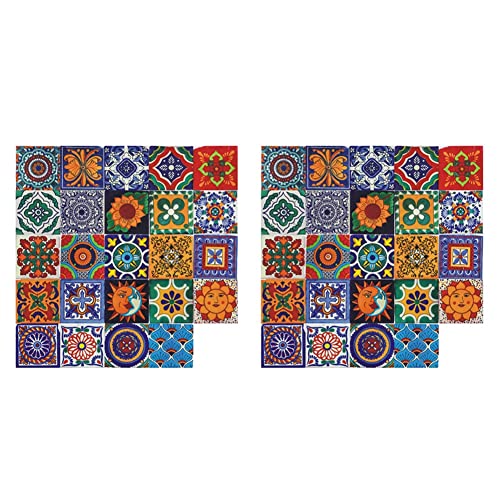 ClAZTyict 96 STÜCK Selbst Klebende Mosaik Ziegel Fliesen 3D Aufkleber Küche Badezimmer Wand Aufkleber -10X10cm von ClAZTyict