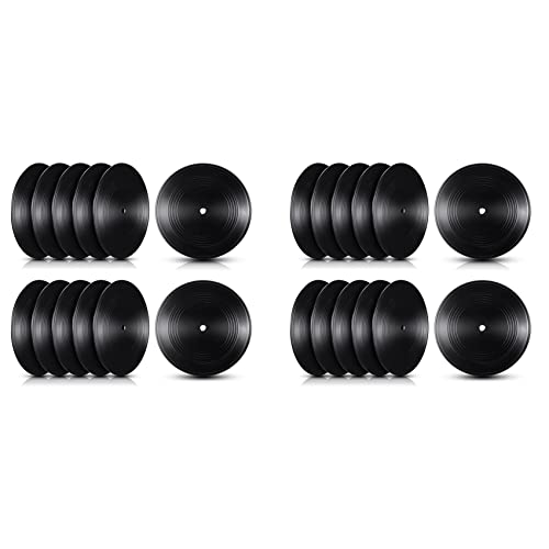 ClAZTyict Blank Vinyl Schallplatten 7 CD für Raumdekoration CD Wanddekoration Vinyl Schallplatten Schwarz Gefälschte Schallplatten (24 Stück) von ClAZTyict