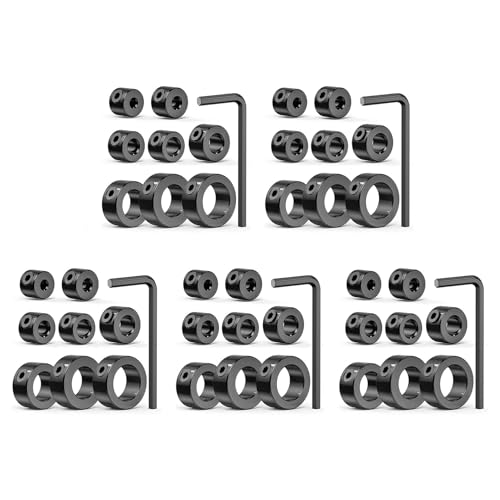 ClAZTyict Bohrstopp-Bit-Kragen-Set, 45-Teiliger Einstellbarer Bohrtiefen-Stop-Kragen-Begrenzungsring mit Karbonstahl-Set für Bohrer von ClAZTyict