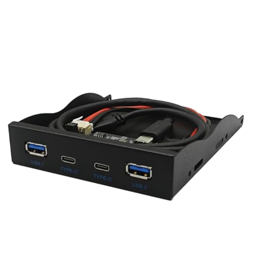 ClAZTyict Diskettenlaufwerksschacht-Panel, USB 3.2 GEN2 Typ-C-Diskettenlaufwerksschacht, 10 Gbit/s, Panel, 8,9 cm Hub, 19-poliger auf C-Anschluss, vorwärts und rückwärts von ClAZTyict