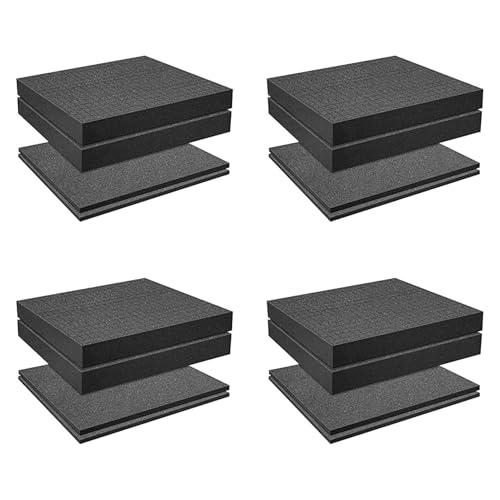 ClAZTyict Gitterschaum-WüRfelschaum, 8 StüCk 300 X 300 X 50 Mm/8 StüCk 300 X 300 X 10 Mm, Schaumstoff für Werkzeugkasten, Kamerakoffer, Koffereinsatz, Werkzeug von ClAZTyict