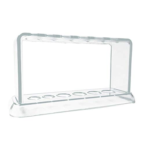 ClAZTyict Kunststoff Klarer Reagenzglas Tube Halter 6 Loch StäNder Labor Reagenzglas Tube StäNder Regal Schul Bedarf Labor Ausstattung 16,7 X 8 X 3 Cm von ClAZTyict