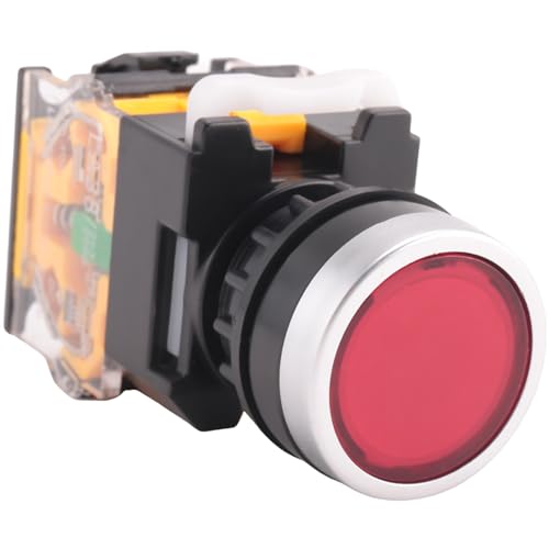 ClAZTyict La38-11/203 Druckknopf Momentan Hochleistungsdruckschalter Rot von ClAZTyict