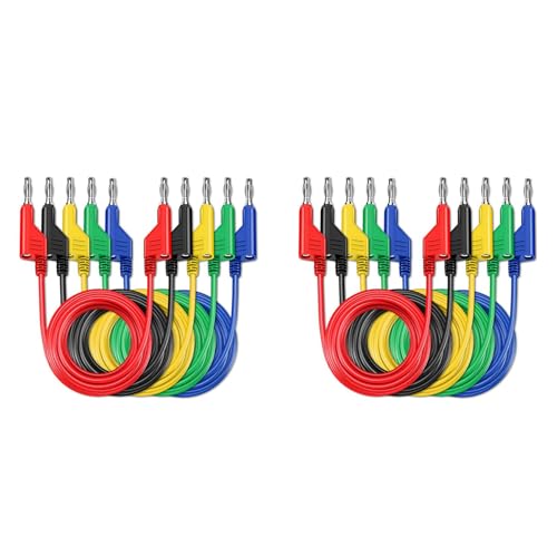ClAZTyict P1036 10 Stück 4 mm Kupfer-Bananenstecker auf Bananenstecker Multimeter-Messleitungen Weiches PVC-Kabel 1 M Draht 1000 V 15 A ClAZTyict P1036 10 Stück 4 mm Kupfer-Bananenstecker auf Bananenstecker Multimeter-Messleitungen Weiches PVC-Kabel 1 M Draht 1000 V 15 A von ClAZTyict
