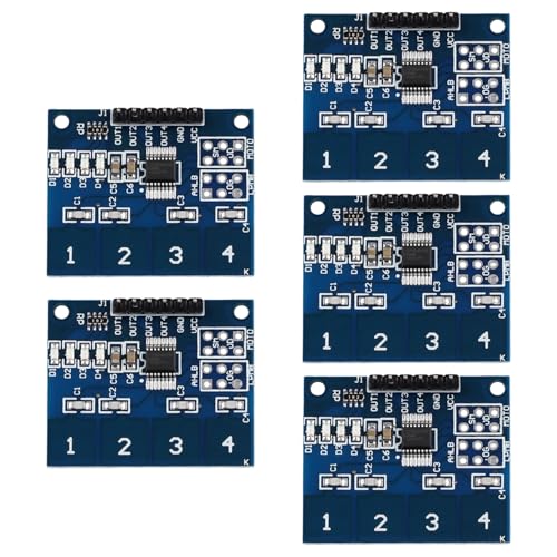 ClAZTyict TTP224 Kapazitives 4-Kanal-Touch-Schaltermodul 4-Tasten-Induktions-IC 2,4 V Bis 5,5 V Pegelzustandsanzeige Onboard- ClAZTyict TTP224 Kapazitives 4-Kanal-Touch-Schaltermodul 4-Tasten-Induktions-IC 2,4 V Bis 5,5 V Pegelzustandsanzeige Onboard- von ClAZTyict