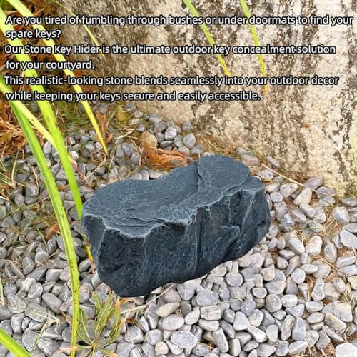 ClAZTyict Versteckter Schlüsselkasten „Fake Rock“ für Draußen – Sicherer Ersatzschlüsselkasten Aus Harz für Den Garten oder im Freien (Steinstil), Langlebig, Einfache Installation, Einfach zu Verw von ClAZTyict