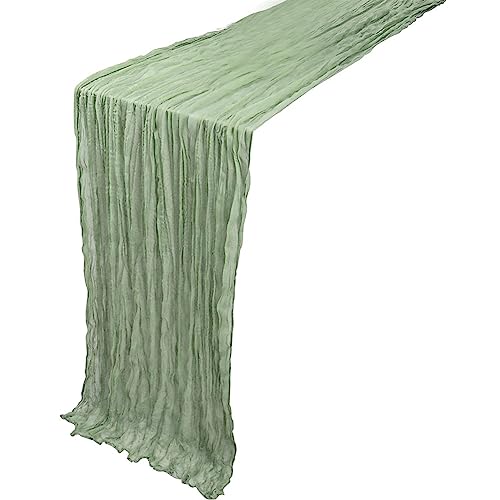ClAZTyict Voile-Krepp-Tischläufer, Boho-Mullstoff-Tischläufer, Rustikaler, Transparenter Läufer für Hochzeit, Babyparty, Tischdekoration, 90 X 400 cm von ClAZTyict