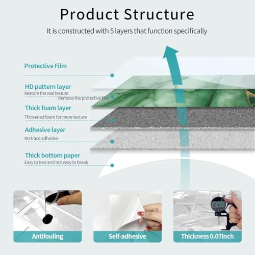 ClAZTyict Wandfliesen Aufkleber (11,11 Sq. Ft. Abdeckung) Selbstklebender Backsplash für Küche, Badezimmer Selbstklebende Fliesenaufkleber von ClAZTyict