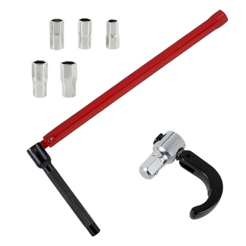 ClAZTyict Wasserhahnschlüssel, Kohlenstoffstahl, Klempner-Steckschlüssel mit 5 Stecknüssen und 1 Bohrfutter, Rückmutternschlüssel, Küchenspülenschlüssel, Einfache Installation, Einfach zu Bediene ClAZTyict Wasserhahnschlüssel, Kohlenstoffstahl, Klempner-Steckschlüssel mit 5 Stecknüssen und 1 Bohrfutter, Rückmutternschlüssel, Küchenspülenschlüssel, Einfache Installation, Einfach zu Bediene von ClAZTyict