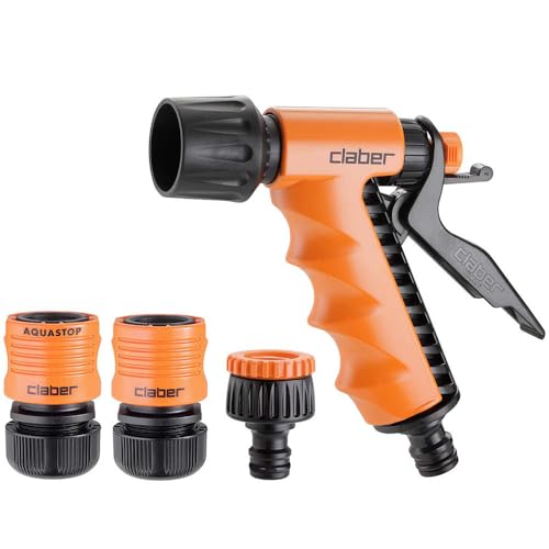 Claber Starter-Set 1/2, Kupplungen und Spritz-Pistole für Gartenbewässerung von Claber