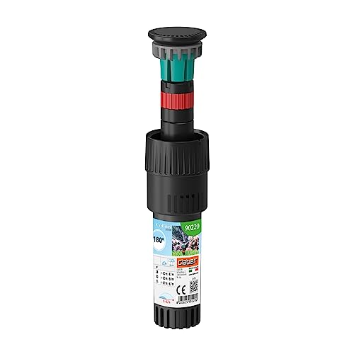 Claber Kunststoff Pop-Up Mikrosprinkler 180 Grad 3 Stangen Schwarz/Rot für Garten und Blumenbeet von Claber