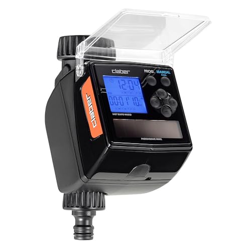 Claber Tempo Hybrid, Automatischer EIN-Wege-Bewässerungscomputer mit integriertem Photovoltaikmodul von Claber
