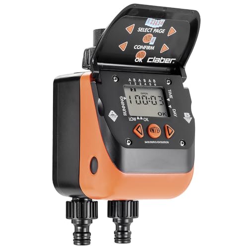 Claber Aquadue Duplo Evolution, Automatischer Zwei-Wege-Bewässerungscomputer von Claber