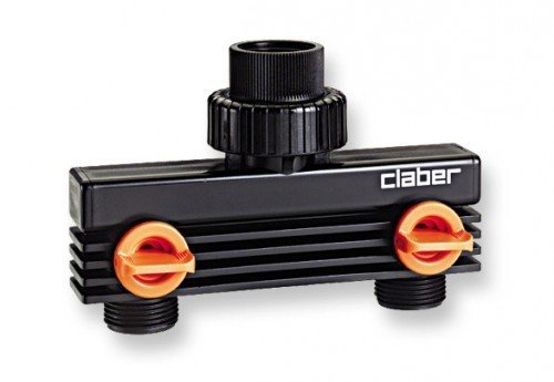 Claber Schnellkupplung Nr. 8590 2-fach-Ventil-Verteiler von Claber