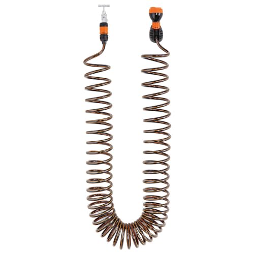 Claber Spiral kit Plus, Spiralschlauch, Kupplungen und Multi-Funktions-Brause für Gartenbewässerung von Claber